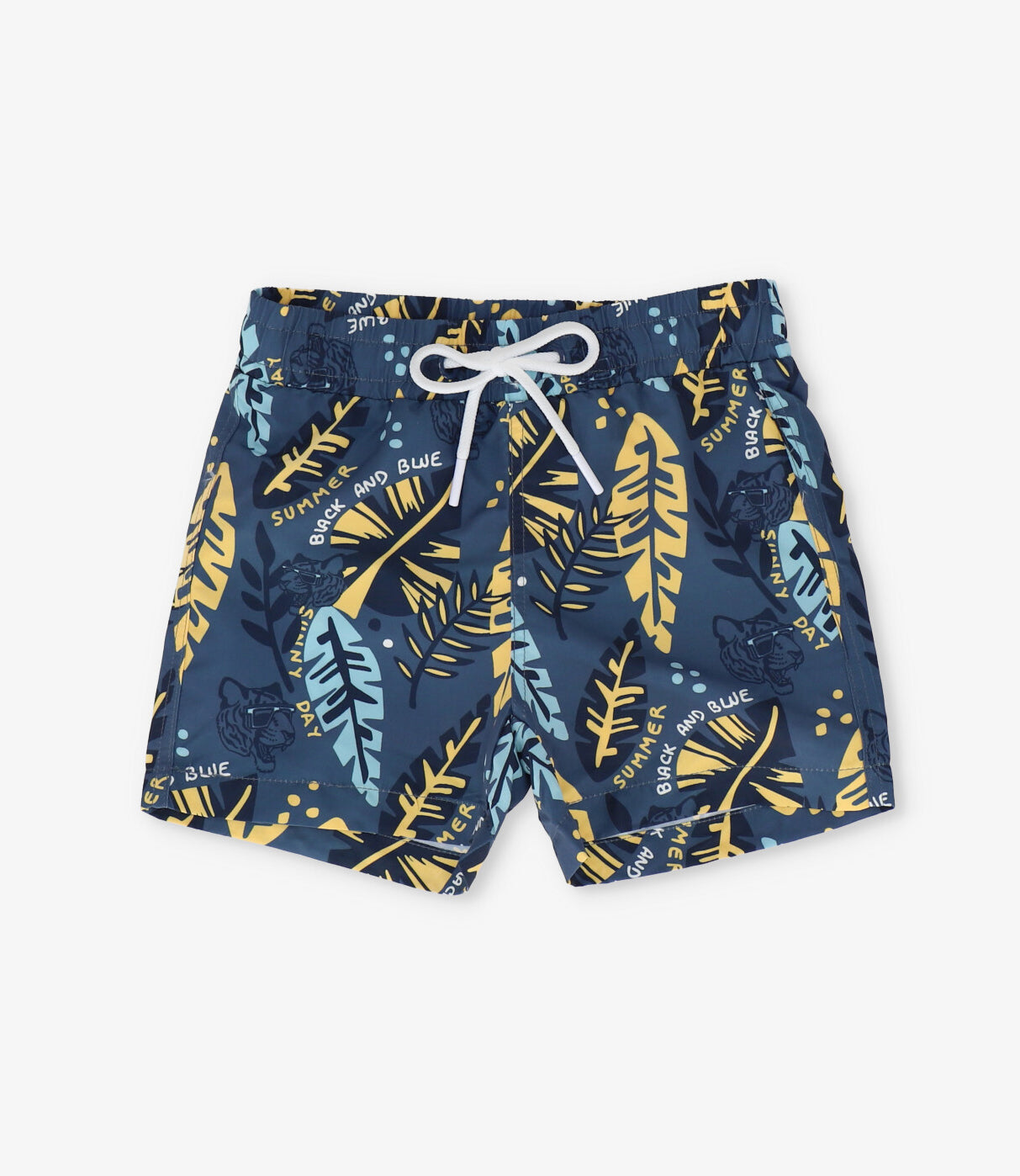 Traje de baño niño con hojas 2 años / Azul