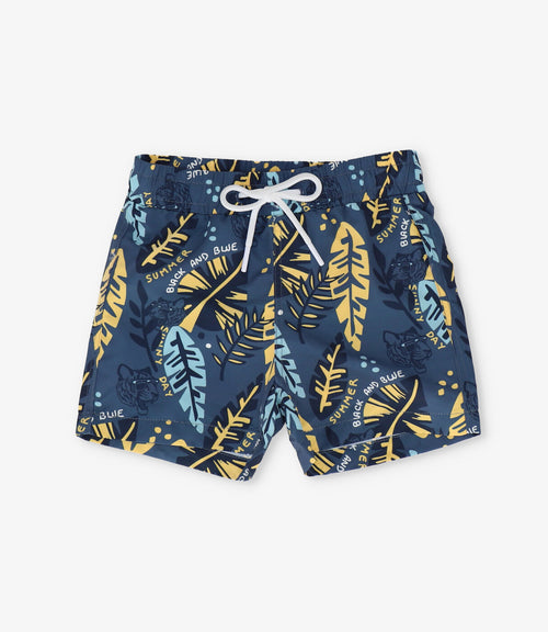 Traje de baño niño con hojas 2 años / Azul