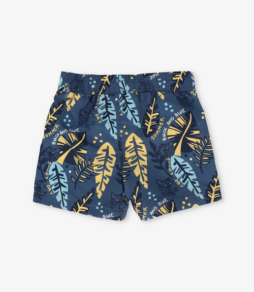 Traje de baño niño con hojas 2 años / Azul