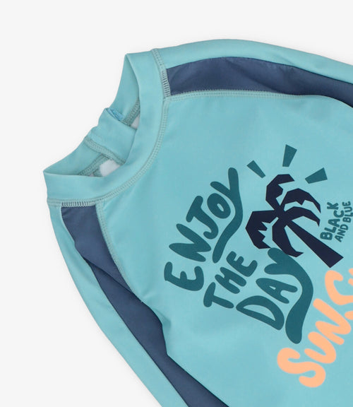 Traje de baño niño polera 2 años / Menta