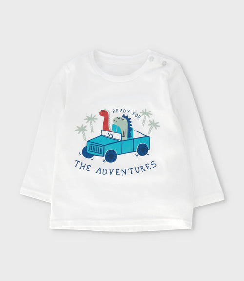 Polera bebé niño aventura 3 meses / Blanco