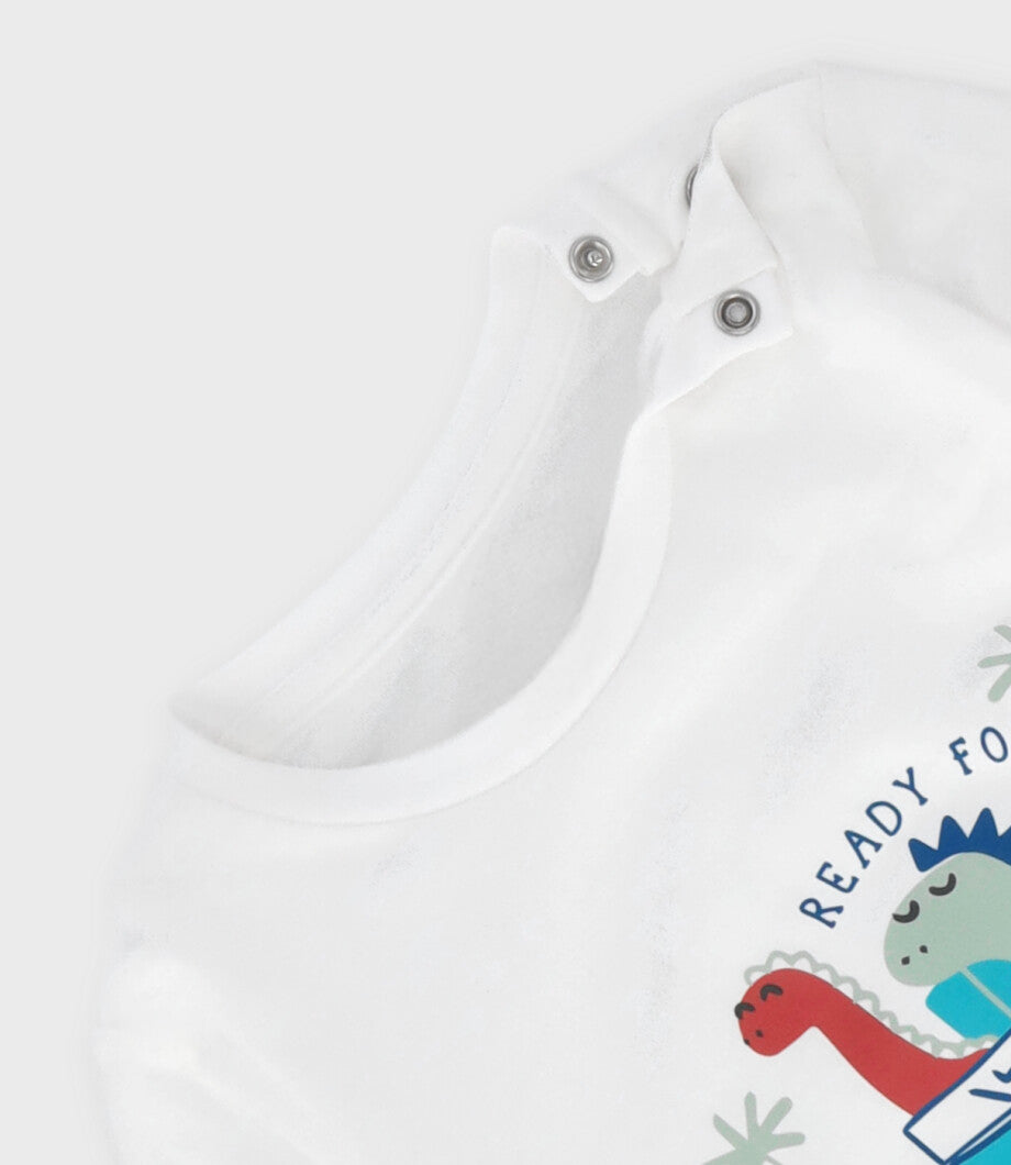 Polera bebé niño aventura 3 meses / Blanco