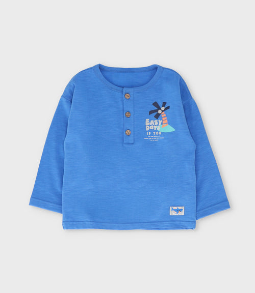 Polera bebé niño con palmera 3 meses / Azul