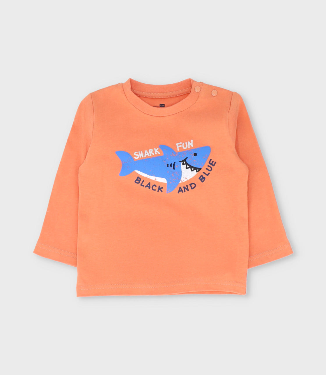 Polera bebé niño con tiburón 3 meses / Naranjo