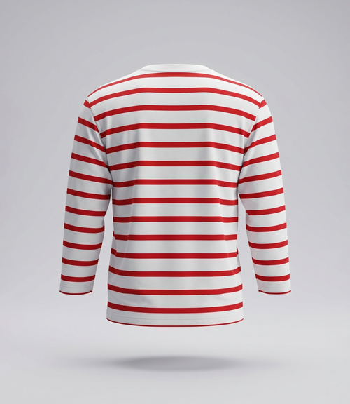 Polera bebé rayado con camaleón 3 meses / Rojo