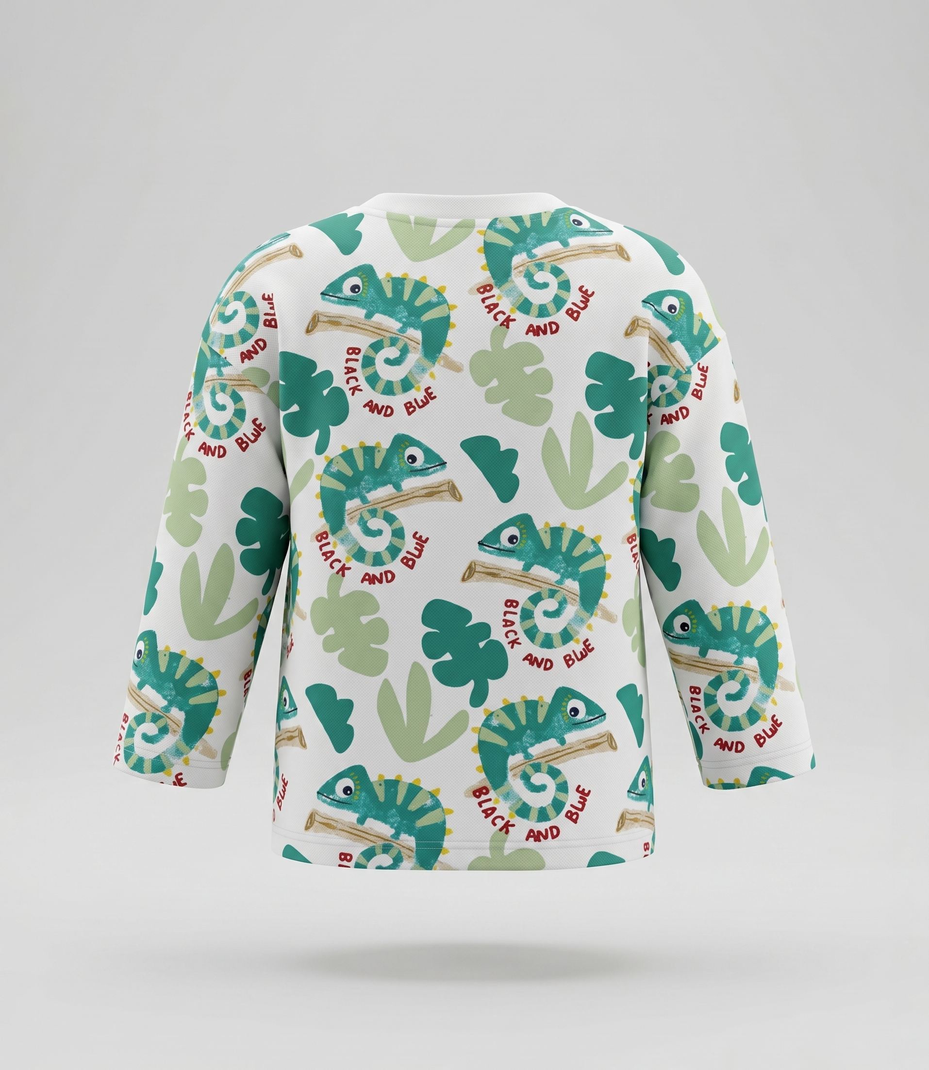 Polera bebé oversize con camaleón 3 meses / Crudo