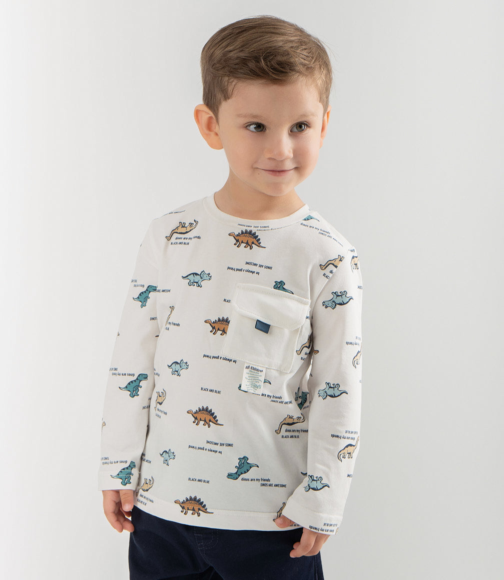 Polera bebé niño con dinosaurios