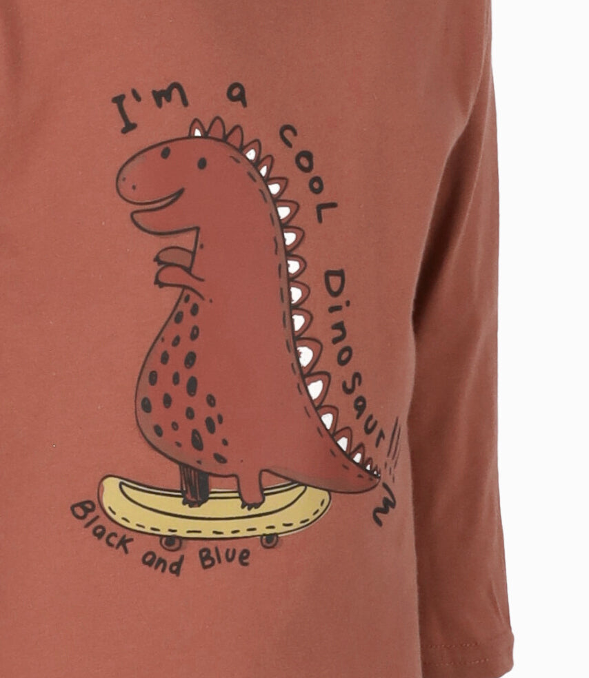 Polera bebé niño con dinosaurio 3 meses / Naranjo