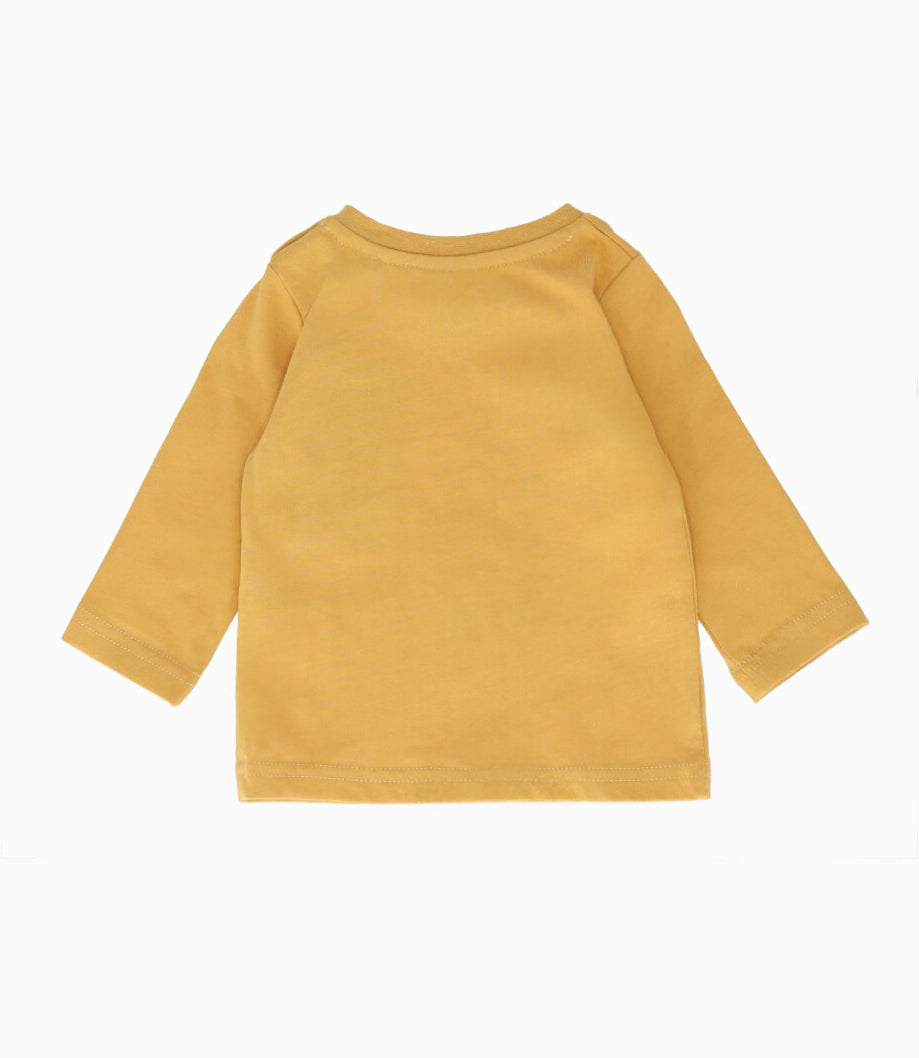 Polera bebé niño con dinosaurio 3 meses / Mostaza