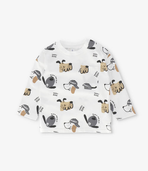 Polera bebé niño happy dog 3 meses / Crudo