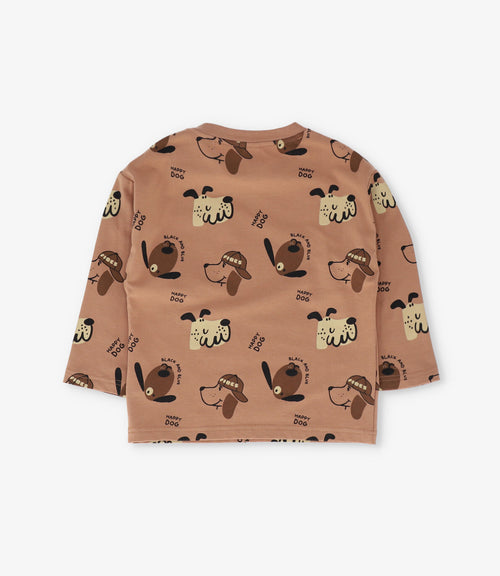Polera bebé niño happy dog 3 meses / Café