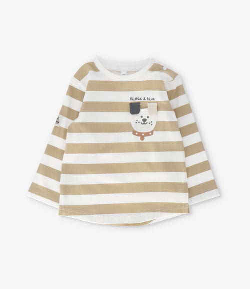 Polera bebé niño con rayas 3 meses / Crudo