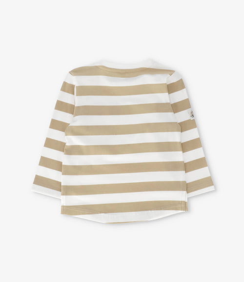 Polera bebé niño con rayas 3 meses / Crudo