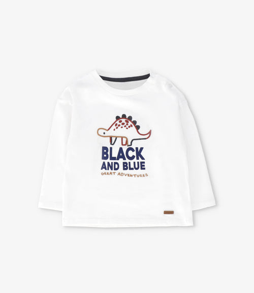 Polera bebé niño dinosaurio 3 meses / Crudo