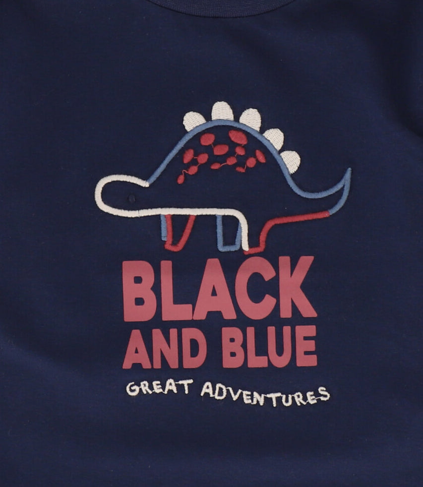 Polera bebé niño dinosaurio 3 meses / Azul Marino