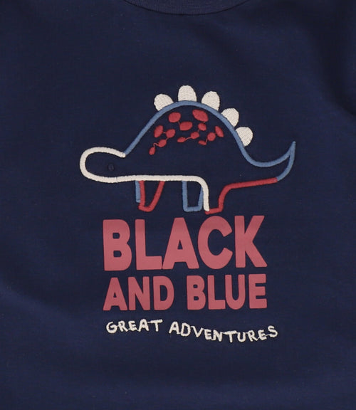 Polera bebé niño dinosaurio 3 meses / Azul Marino