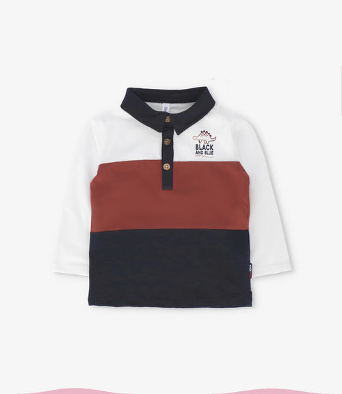 Polera bebé niño con cuello 3 meses / Crudo