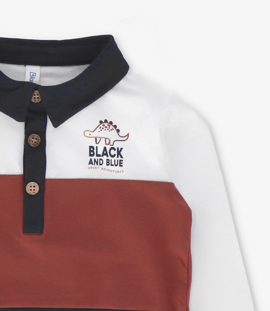 Polera bebé niño con cuello 3 meses / Crudo