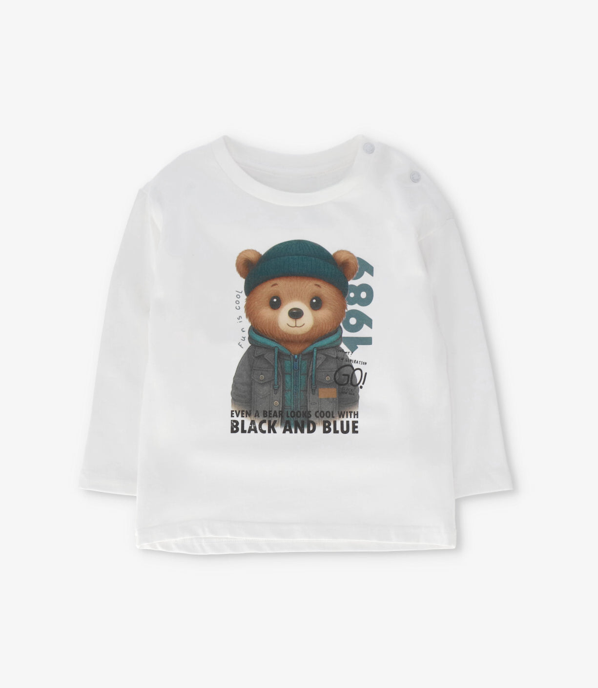 Polera bebé niño con oso 3 meses / Crudo