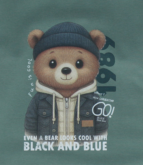 Polera bebé niño con oso 3 meses / Petróleo