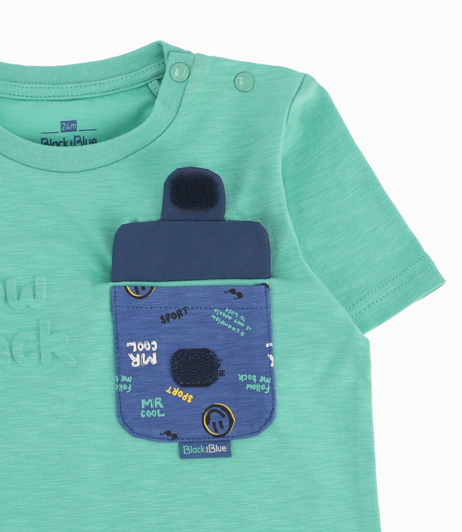 Polera Bebé Estampado En Relieve 3 meses / Verde