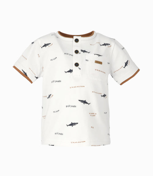 Polera bebé con tiburones 3 meses / Blanco