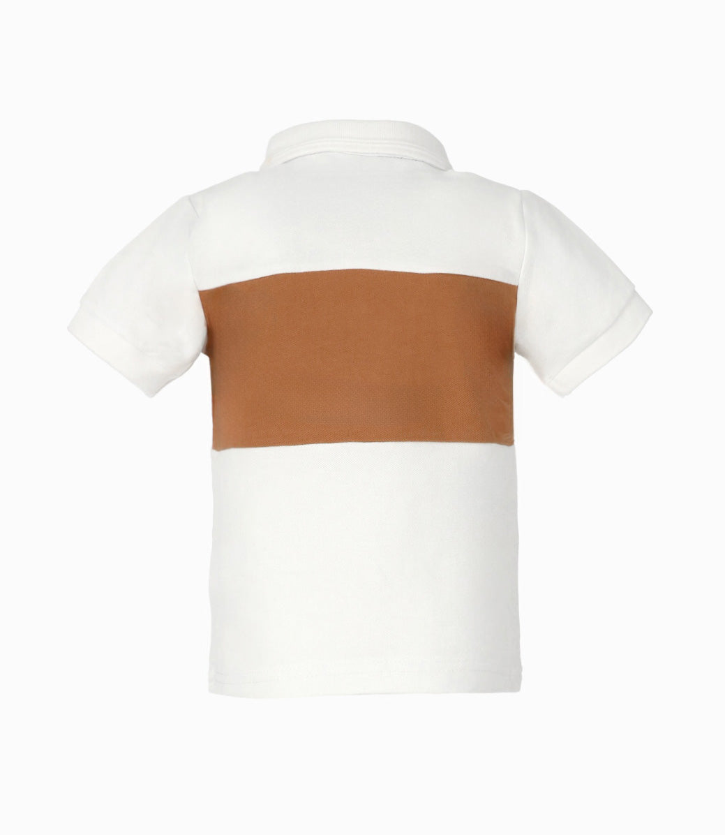 Polera bebé bicolor 6 meses / Blanco