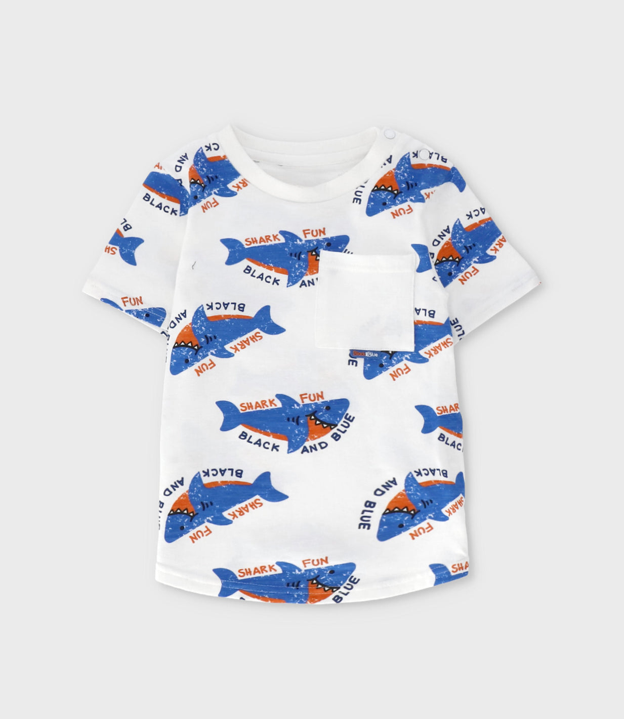 Polera bebé niño con tiburones 3 meses / Blanco