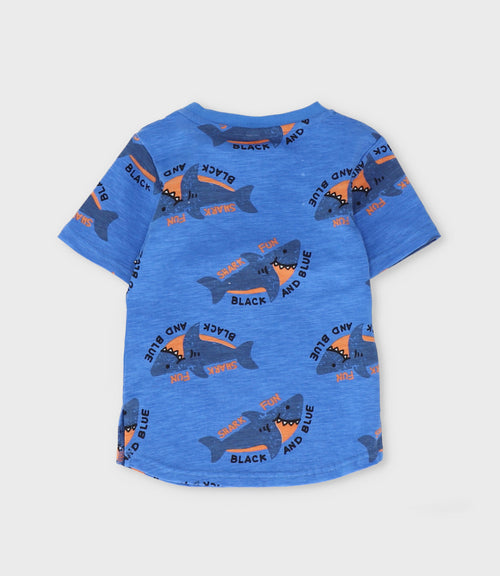 Polera bebé niño con tiburones 3 meses / Blanco