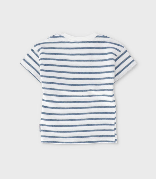 Polera bebé niño con rayas 3 meses / Blanco