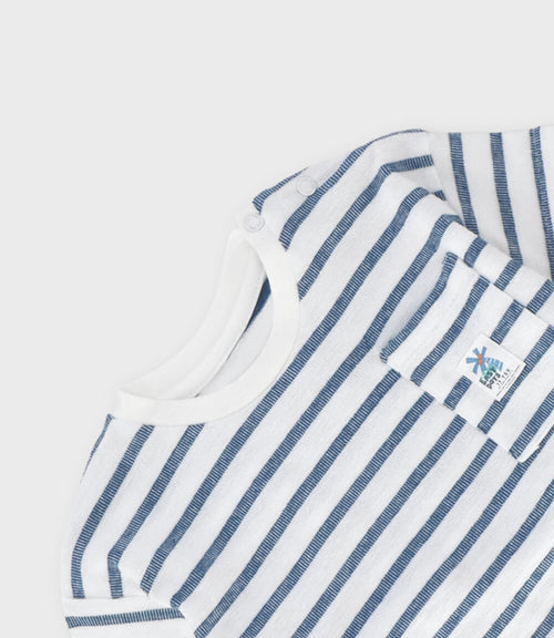 Polera bebé niño con rayas 3 meses / Blanco