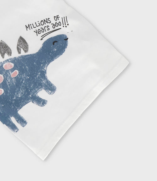 Polera bebé niño con dinosaurio 3 meses / Blanco