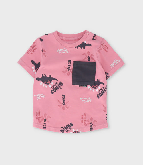 Polera bebé niño dinos 3 meses / Rosado
