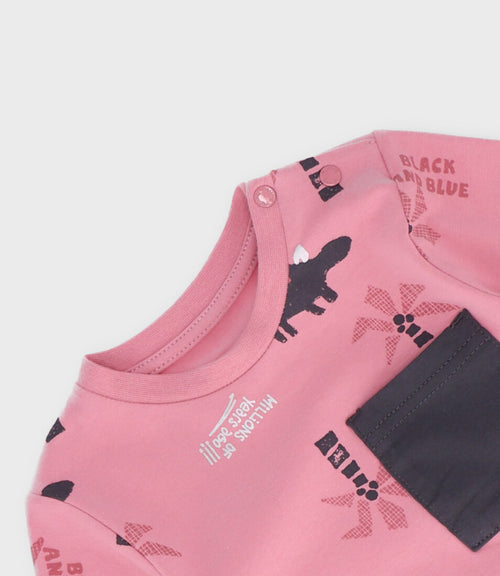 Polera bebé niño dinos 3 meses / Rosado