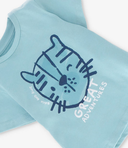 Polera bebé niño great adventures 3 meses / Menta