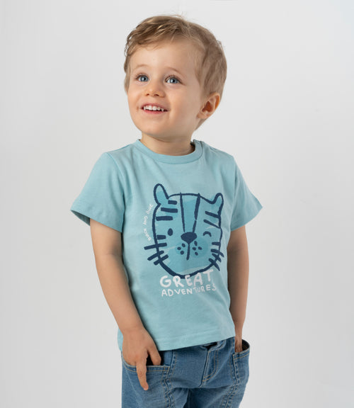 Polera bebé niño great adventures 3 meses / Menta