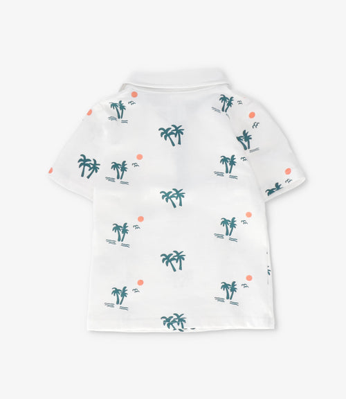 Polera bebé niño con cuello 3 meses / Crudo