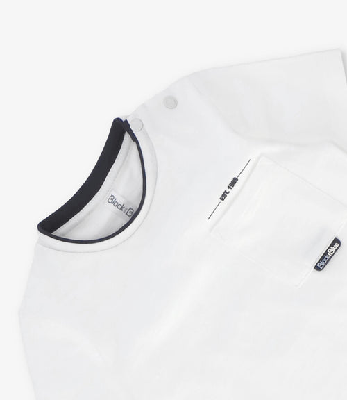 Polera bebé niño con bolsillo 3 meses / Blanco