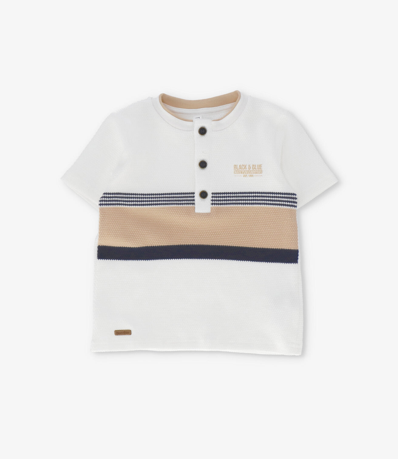 Polera bebé niño con botones 3 meses / Crudo