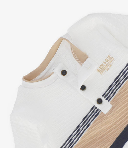 Polera bebé niño con botones 3 meses / Crudo