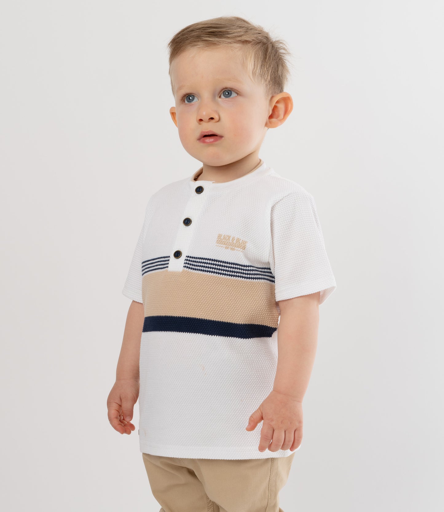 Polera bebé niño con botones 3 meses / Crudo