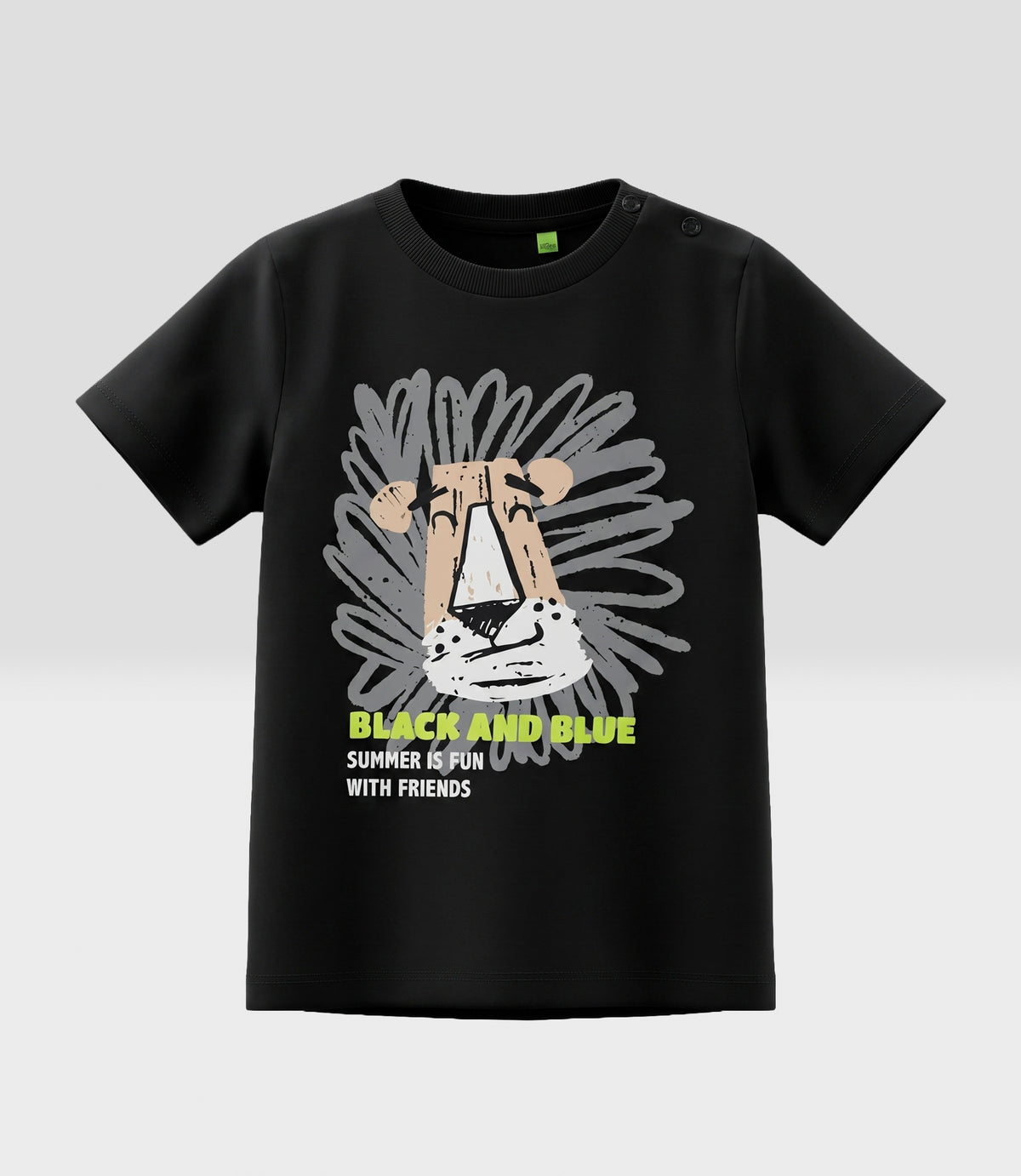Polera bebé niño león 12 años / Negro
