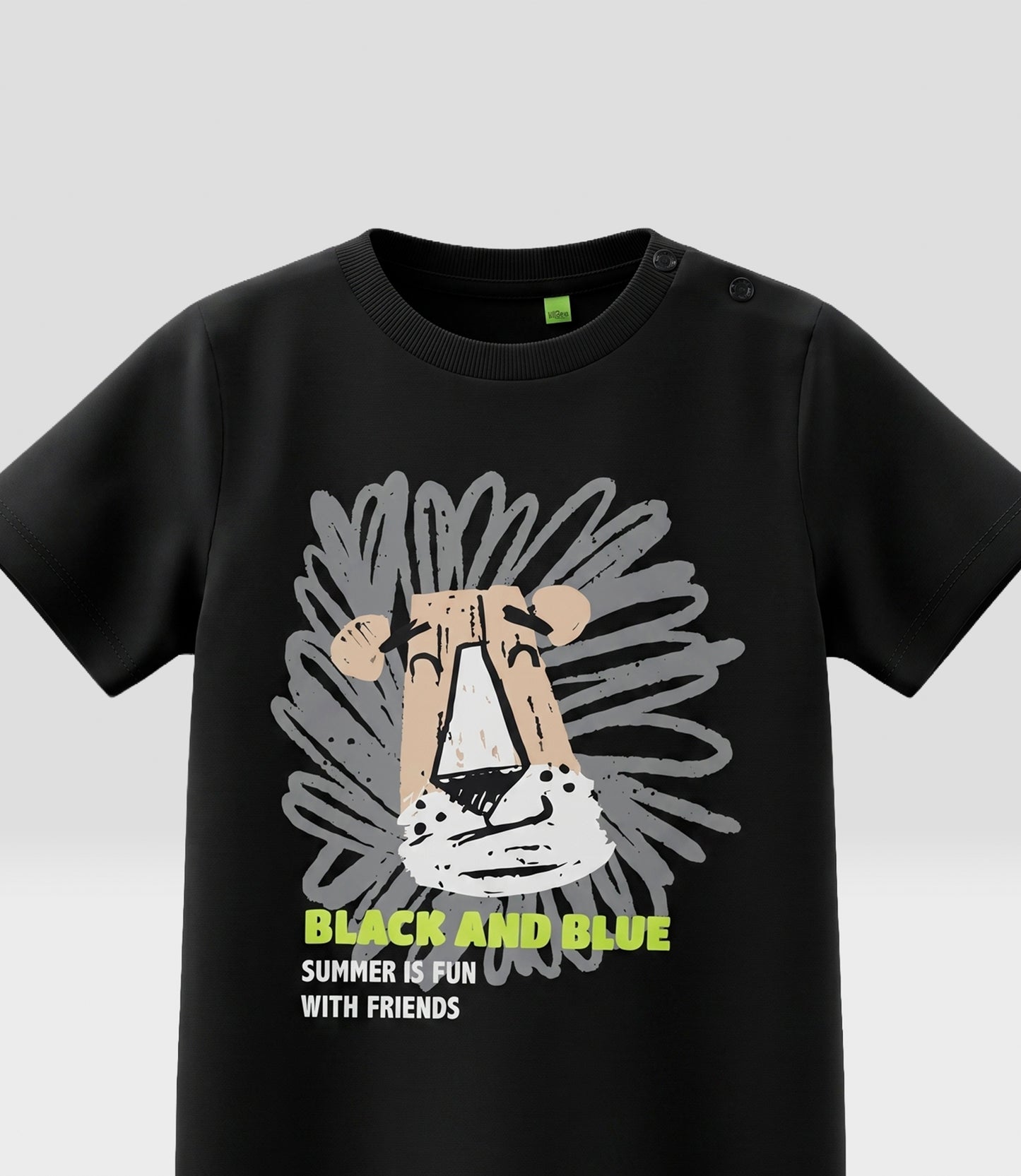 Polera bebé niño león 12 años / Negro