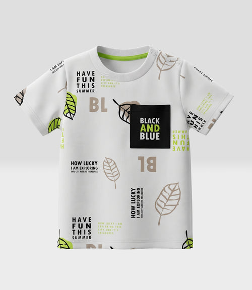 Polera bebé niño hojas 3 meses / Crudo