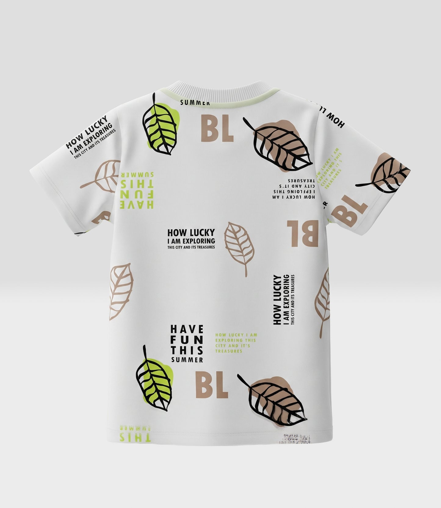 Polera bebé niño hojas 3 meses / Crudo