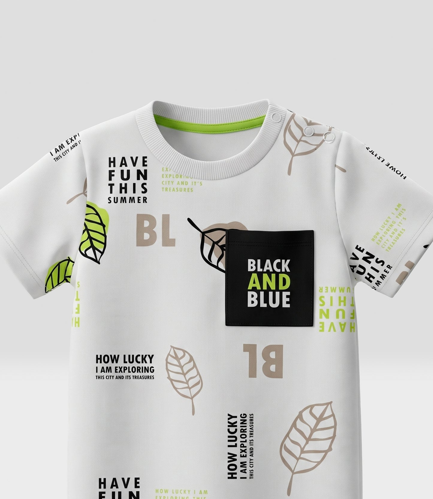 Polera bebé niño hojas 3 meses / Crudo