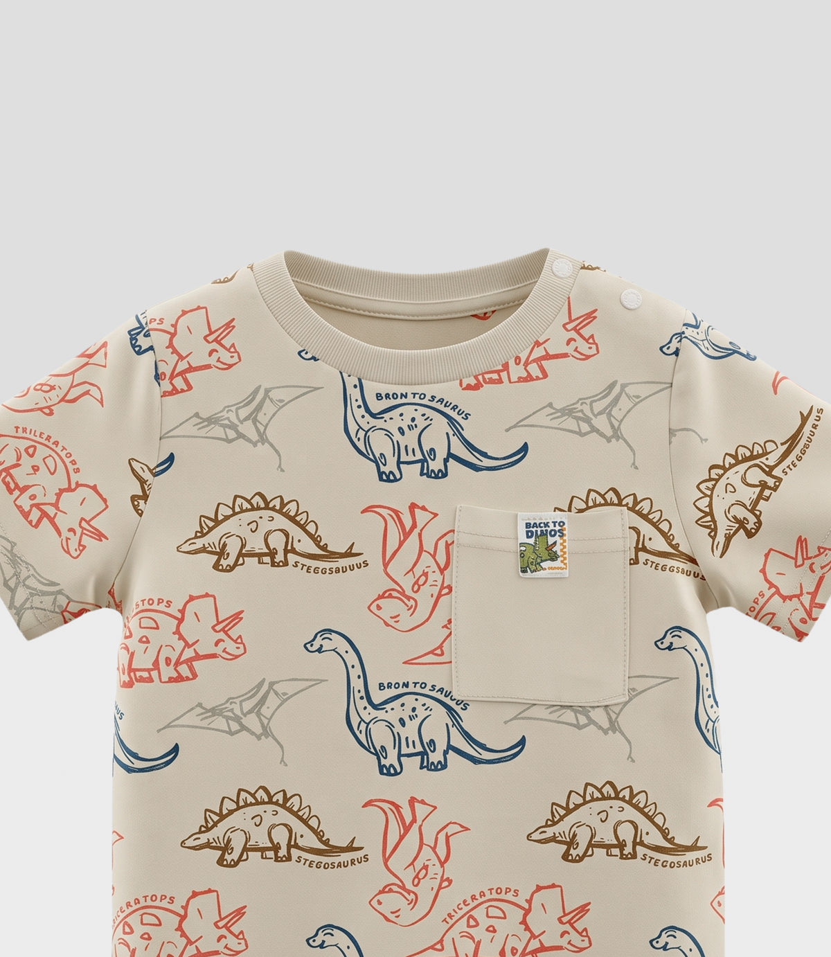 Polera bebé niño dinosaurios 3 meses / Beige
