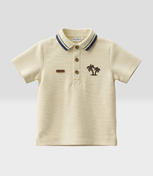 Polera bebé niño polo 3 meses / Crudo