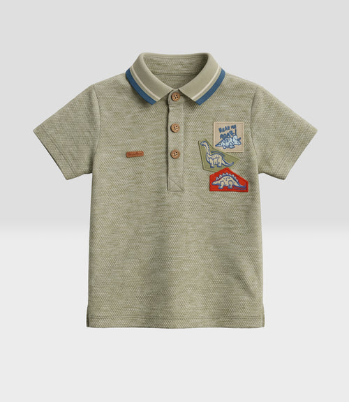 Polera bebé niño polo 3 meses / Verde