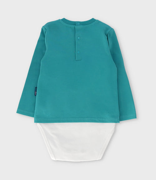 Body bebé niño con polera 3 meses / Menta